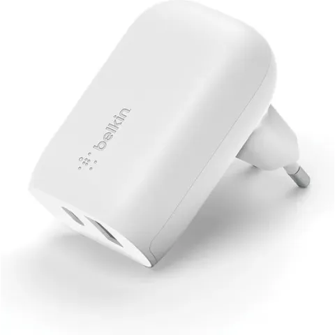 Belkin BOOST CHARGE -  2-poorts wandlader met PPS + USB-C - Wit