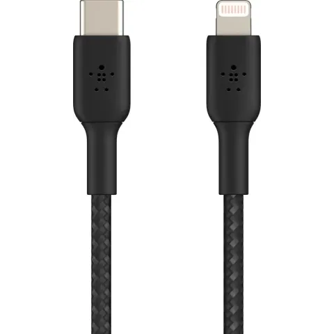 Belkin Braided iPhone Lightning naar USB-C kabel - 1m - Zwart