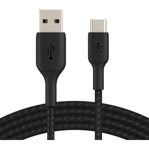 Belkin Braided USB-C naar USB kabel - 2m - Zwart