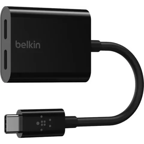 Belkin CONNECT™ USB-C™-audio- en oplaadadapter - oplader voor mobiele apparatuur - Zwart