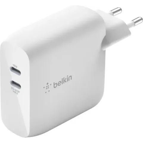 Belkin Dual USB-C Oplader 63W - GaN Snellader