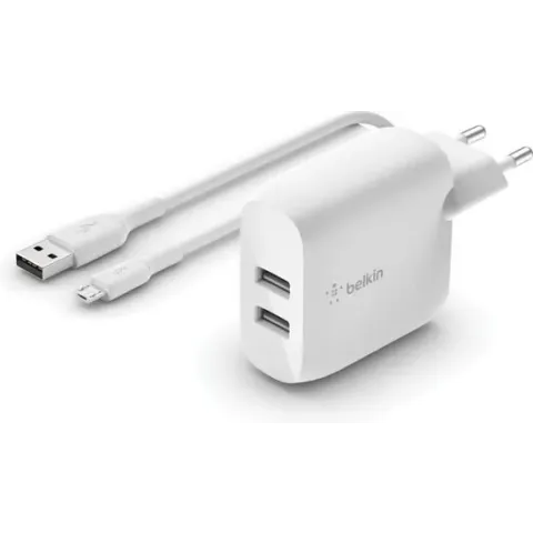 Belkin Dual USB Oplader 24W + 1m Micro-USB kabel