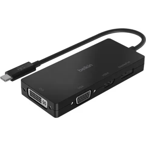 Belkin USB-C multipoort videoadapter (HDMI, VGA, Displayport, DVI) - Zwart