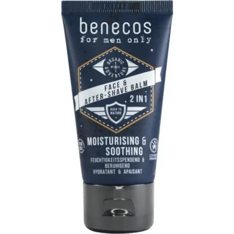 Benecos - For Men Only Face & After Shave Balm Natural Moisturizing & Soothing Lotion After Shaving 50Ml