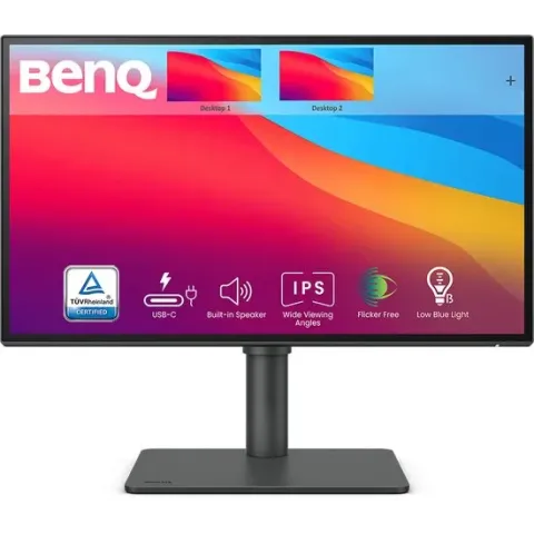 BenQ - PD2506Q - 25 inch designermonitor - QHD - 95% P3 - HDR - USB-C - AQCOLOR-technologie - USB-C - fabriekskalibratie - Darkroom modus - Animatie-modus - CAD/CAM-modus - ePaper-modus - KVM Switch - DisplayPort MST