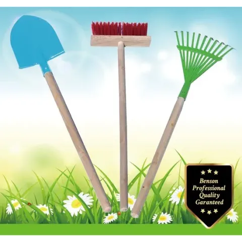 Benson Tuin gereedschap - Kinder set - Hark - Schep - Bezem