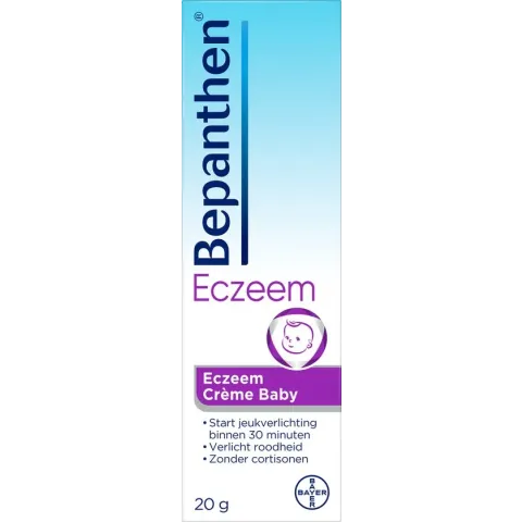 Bepanthen Eczeem Crème verlicht jeuk en roodheid bij mild tot matig eczeem ook bij babies, 20 gr