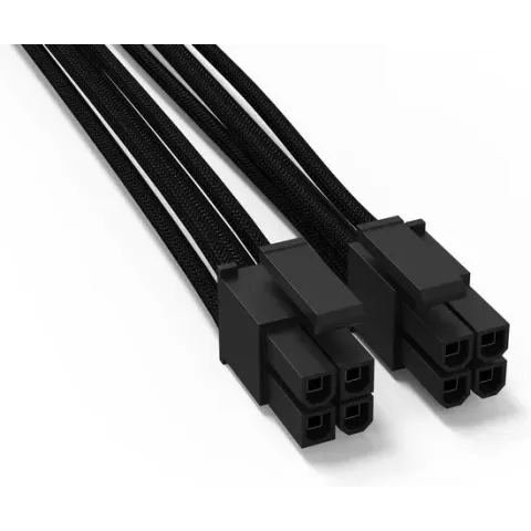 BeQuiet Computer, Stroom Kabel [1x ATX stekker 8-polig (4+4) - 1x ATX stekker 8-polig (4+4)] 45.00 cm Zwart
