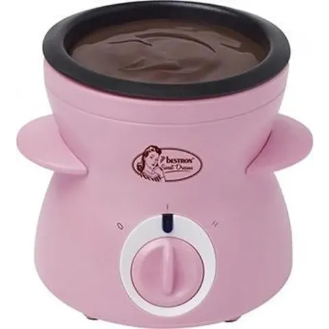 Bestron Chocolade-Fondueset voor 2 Personen - elektrische Chocofondue - roze