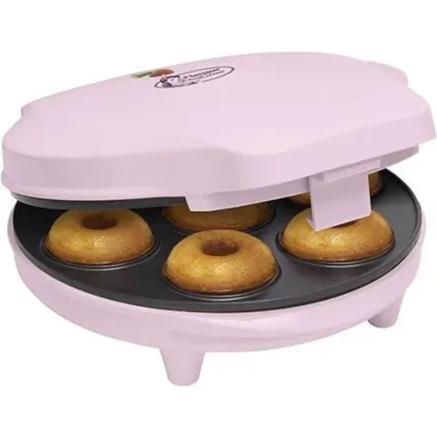 Bestron donutmaker in Sweet Dreams design, antiaanbaklaag, 700W, kleur: roze