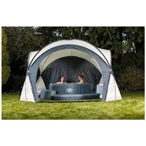 Bestway Lay-Z-Spa Dome overkapping - UV-bescherming - Zomer/Winter bestendig - 15 min Opzet tijd - 4 Afneembare deuren textiel/gaas - 4 Grote binnenzakken