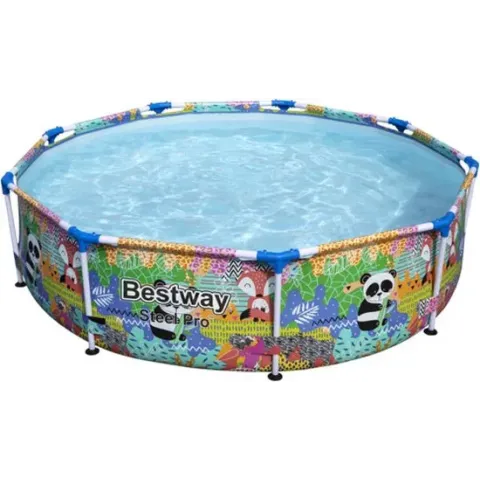 Bestway - Steel Pro - Opzetzwembad - 274x66 cm - Dierenprint - Rond