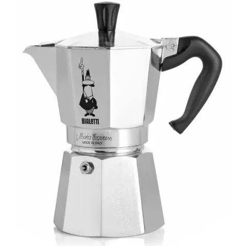 Bialetti Moka Express Percolator - Middel - 6 Kops - Zilver