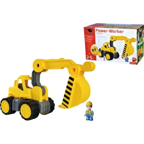 BIG Power Worker Graafmachine + Figuur - Zandbak - Speelgoedvoertuig