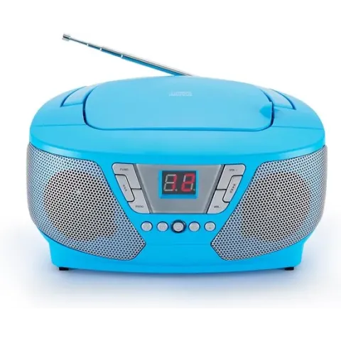 Bigben CD60BL - Draagbare Radio CD-Speler met 400 Stickers - Blauw
