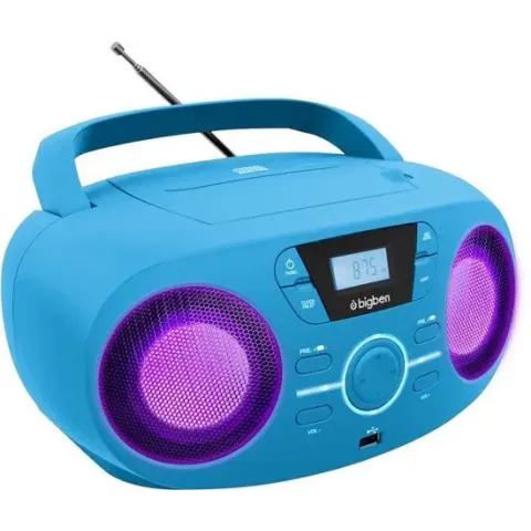 Bigben CD61 - Draagbare Radio & CD-Speler met USB - Blauw