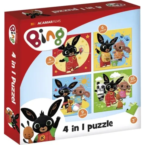 Bing - 4in1 puzzelset - 4x6x9x16 stukjes - kinderpuzzel