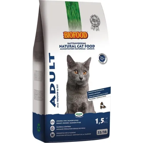 Biofood cat adult all-round & fit kattenvoer 1,5 kg