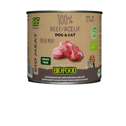 Biofood Organic 100% Rund - Hondenvoer - 200 g Blik