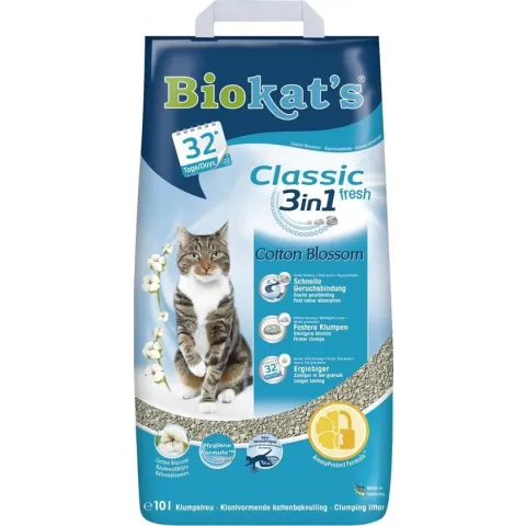 Biokat's Classic Fresh Katoenbloemen Geur - Kattenbakvulling -  10 l