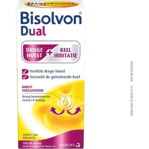 Bisolvon Dual Droge Hoest + Keelirritatie Siroop - 100 ml