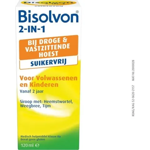 Bisolvon Siroop 2-In-1 Suikervrij 120 Ml