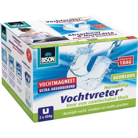 Bison vochtvreter vochtmagneet navulling neutraal duopack - 2 stuks