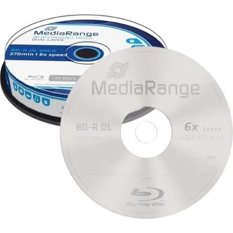 Bluray MediaRange 50GB 10pcs BD-R cake 6x Double Layer