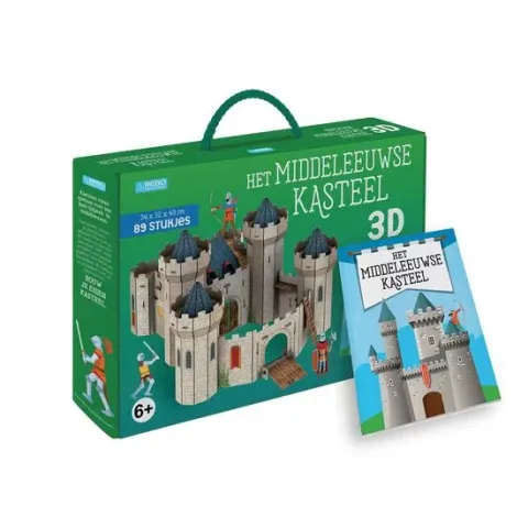 Boek + 3D-puzzel  -   Het middeleeuws kasteel - Boek + 3D-puzzel