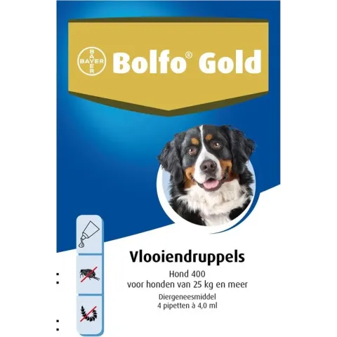 Bolfo Gold 400 Anti vlooienmiddel - Hond - >25 kg - 4 pipetten