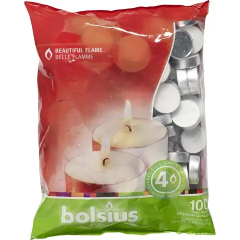 Bolsius Waxinelichtjes - 100 Stuks - Wit
