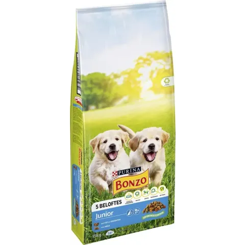 Bonzo Junior - Hondenvoer met Kip & Groenten en met Melk - 15 kg