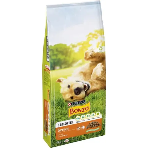 Bonzo Senior - Hondenvoer met Kip & Groenten - 15 kg