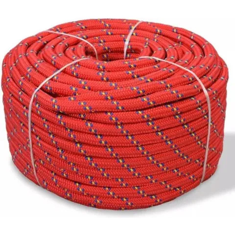 Boot touw 6 mm 100 m polypropyleen rood