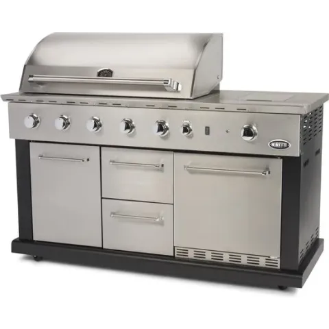 Boretti Luciano Luxe Gasbarbecue met Ingebouwde Koelkast - 5 Branders - RVS