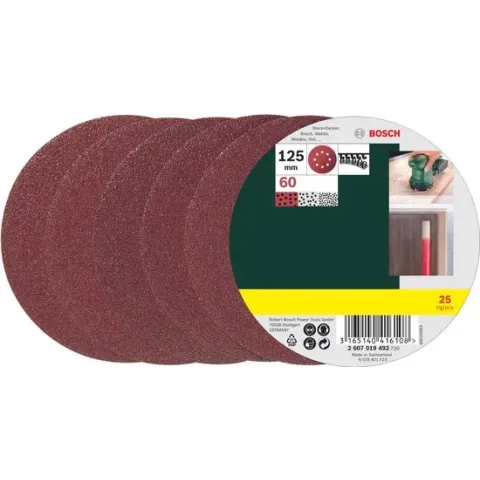 Bosch 25-delige schuurbladenset voor excenterschuurmachines 125 mm - korrel 60