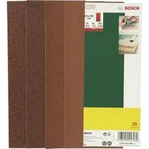 Bosch 25-delige schuurbladenset voor vlakschuurmachines ongeperforeerd 93 x 230 mm - korrel 60; 80; 120; 240
