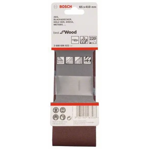 Bosch - 3-delige schuurbandset 65 x 410 mm - 220