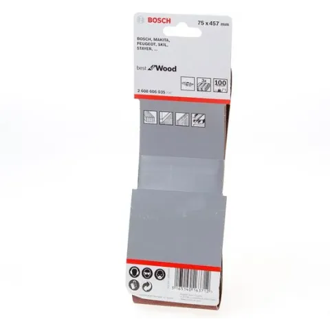 Bosch - 3-delige schuurbandset 75 x 457 mm - 100