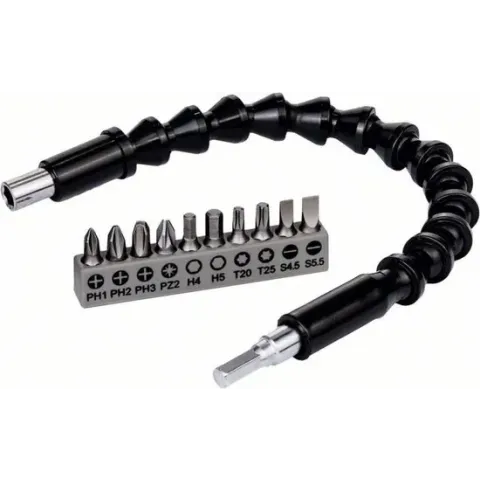 Bosch Accessories Bosch 2608522377 Bitset 11-delig Plat, Kruiskop Pozidriv, Kruiskop Phillips, Binnen-zesrond (TX), Inb