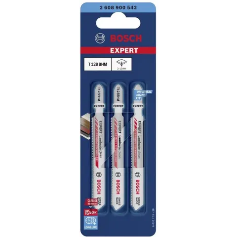 Bosch Accessories 2608900542 EXPERT „Laminate Clean” T128 BHM decoupeerzaagblad, 3 stuks N/A 3 stuk(s)
