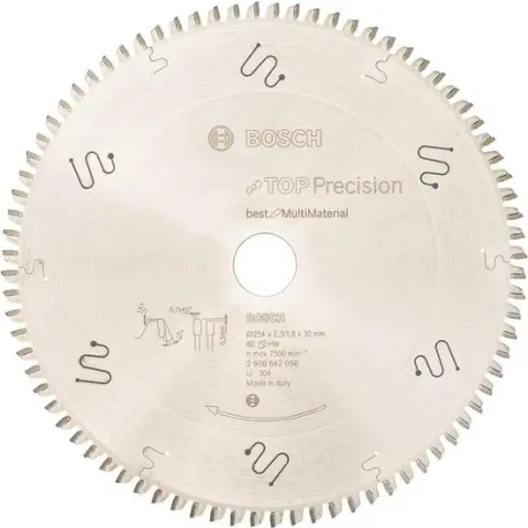 Bosch - Cirkelzaagblad Top Precision Best for Multi Material 254 x 30 x 2,3 mm, 80