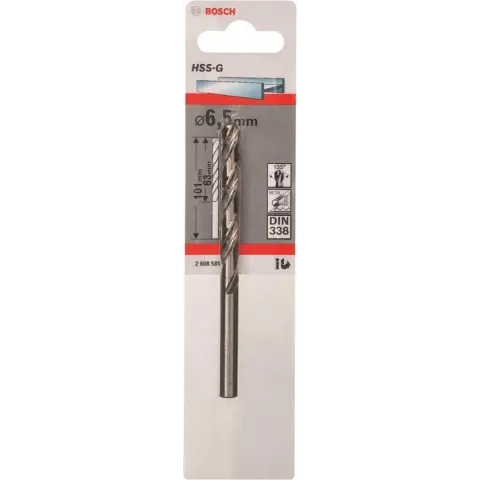 Bosch - Metaalboren HSS-G, Standard 6,5 x 63 x 101 mm