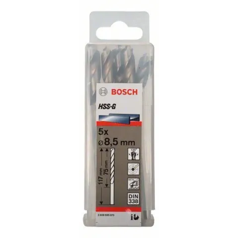 Bosch - Metaalboren HSS-G, Standard 8,5 x 75 x 117 mm