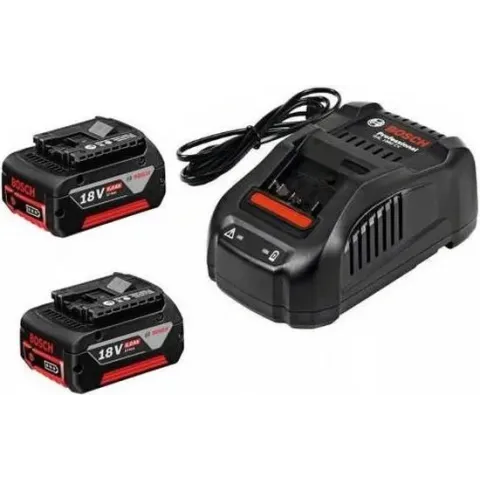 BOSCH PROFESSIONAL Accu En Lader - Starterset - Met 2 x GBA - 18 V - 5,0 Ah - Snellader