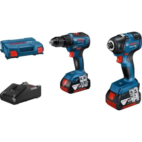 Bosch Professional GDR 18V-200 en GSR 18V-55 Gereedschapscombiset - Met 2x 18V accu's (4.0 Ah) en lader