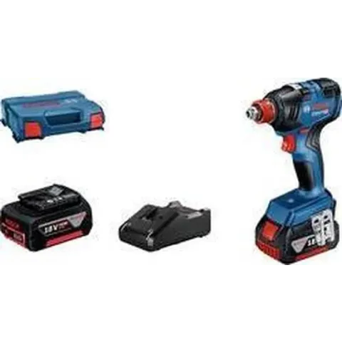 Bosch Professional GDX 18V-200 06019J2206 Accu-draaislagmoeraanzetter 18 V 4.0 Ah Li-ion Incl. 2 accus, Incl. lader, Incl. koffer