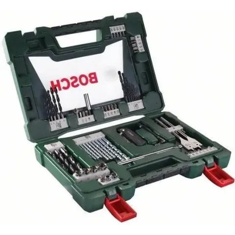 Bosch V-Line borenset - 68-delig - Voor hout, metaal en steen - Met mes, magnetisch uitschuifbare pen en haakse multifunctionele bithouder