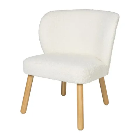 Boucle fauteuil Troyes - wit - 60x59x68 cm