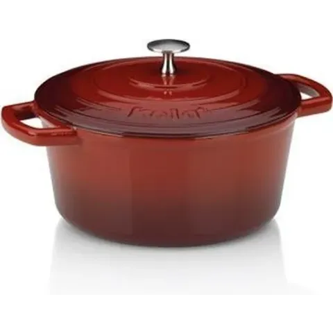 Braadpan Gietijzer Rood, 24 cm - Kela | Calido